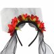 thumbnail image 5 of Hot6sl Ofertas de La Semana Diadema de Malla de Araña para Halloween, Tocado con Flores Rosas, Accesorios para Baile de Graduación, 5 of 5