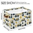 thumbnail image 4 of Yayeee Canvas Storage Basket with Handles for Shelves Fabric Bins Closet Organizer, Yellow Cartoon Truck Pattern, 4 of 8