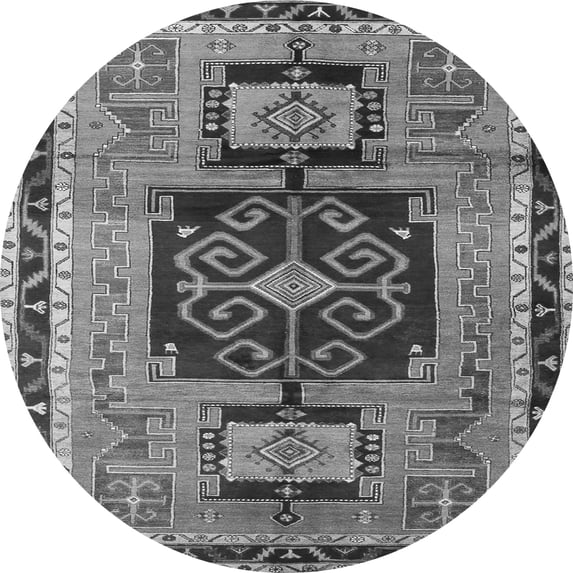 Ahgly Company Indoor Round Persian Gray Traditional Area Rugs, 6' Round