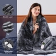 thumbnail image 4 of PMONPA Electric Heated Blanket, 51"x61" Heating Blanket for Adult, Soft Flannel & Sherpa, 10 Heating Levels & 1-8 Hours Auto off, Gray, 4 of 8