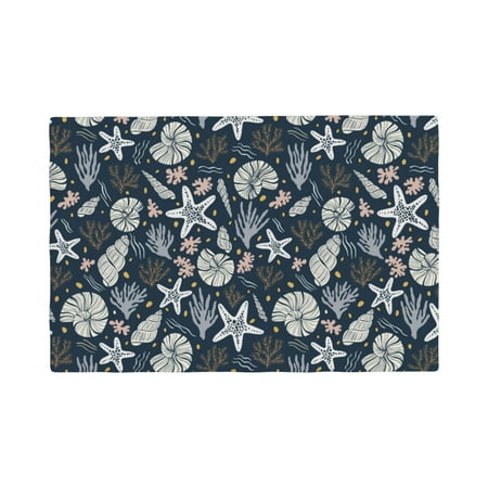 

Placemats Set of 4 Sea Shells 1 Heat Resistant Non - Slip Place mats Waterproof table mat for Kitchen Dining-4片装