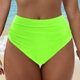 thumbnail image 2 of Jdkau Swim Bottoms for Women Tummy Control Swim Bottoms Mid Rise Bikini Bottoms Full Coverage Ruched Scrunch Swim Bottom（Green,M）, 2 of 9