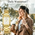 thumbnail image 4 of Watches for Women Luxury Ladies Quartz Wrist Watches with Stainless Steel Bracelet,Waterproof Square Ladies Watches Mother's Day Gifts for Women, 4 of 9