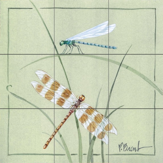 Tile Mural Kitchen Backsplash - PB-Damselfly - by Paul Brent