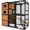 Brown (76.8"L x 35.8"W x 69.3"H), variant on MEDEHOO Large Catio Outdoor Cat Enclosure, 77 Inch Weatherproof Cat House with Connectable Window Box, 4-Tier Wooden Cat Cage with Multi-Level Platforms & Resting Areas (Brown)