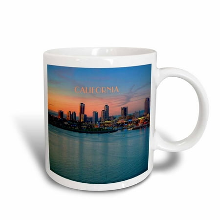 

3dRose Long Beach California At Night - Ceramic Mug 11-ounce