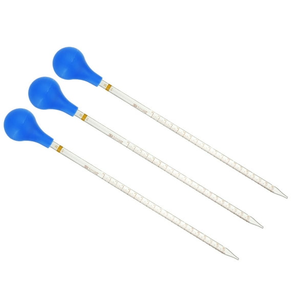 Uxcell Graduated Dropper Pipettes Kit, 3pcs 20ml Borosilicate Glass Pipette with Rubber Cap for Transfer Liquid for Lab, Chemistry, Clear