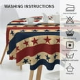 thumbnail image 6 of 4th of July Tablecloth Round Retro Patriotic American Flag Star Stripes Table Cloths Circular Table Cover Waterproof and Wipeable Polyester Tabletop for Dining Kitchen Picnic Party Decor 60 Inch, 6 of 6