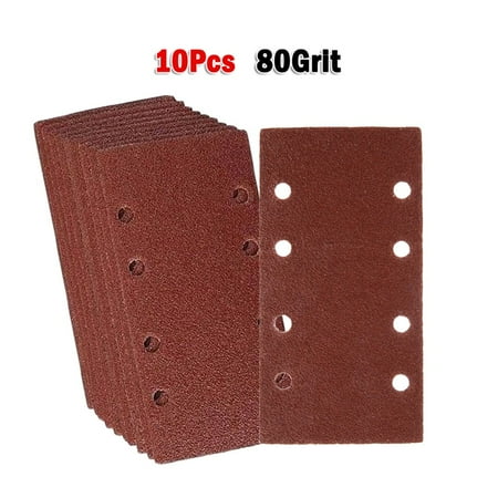 

Fule 10Pcs 93x185mm Square Sandpaper 8-hole Hook Loop Flocking Abrasive Polishing