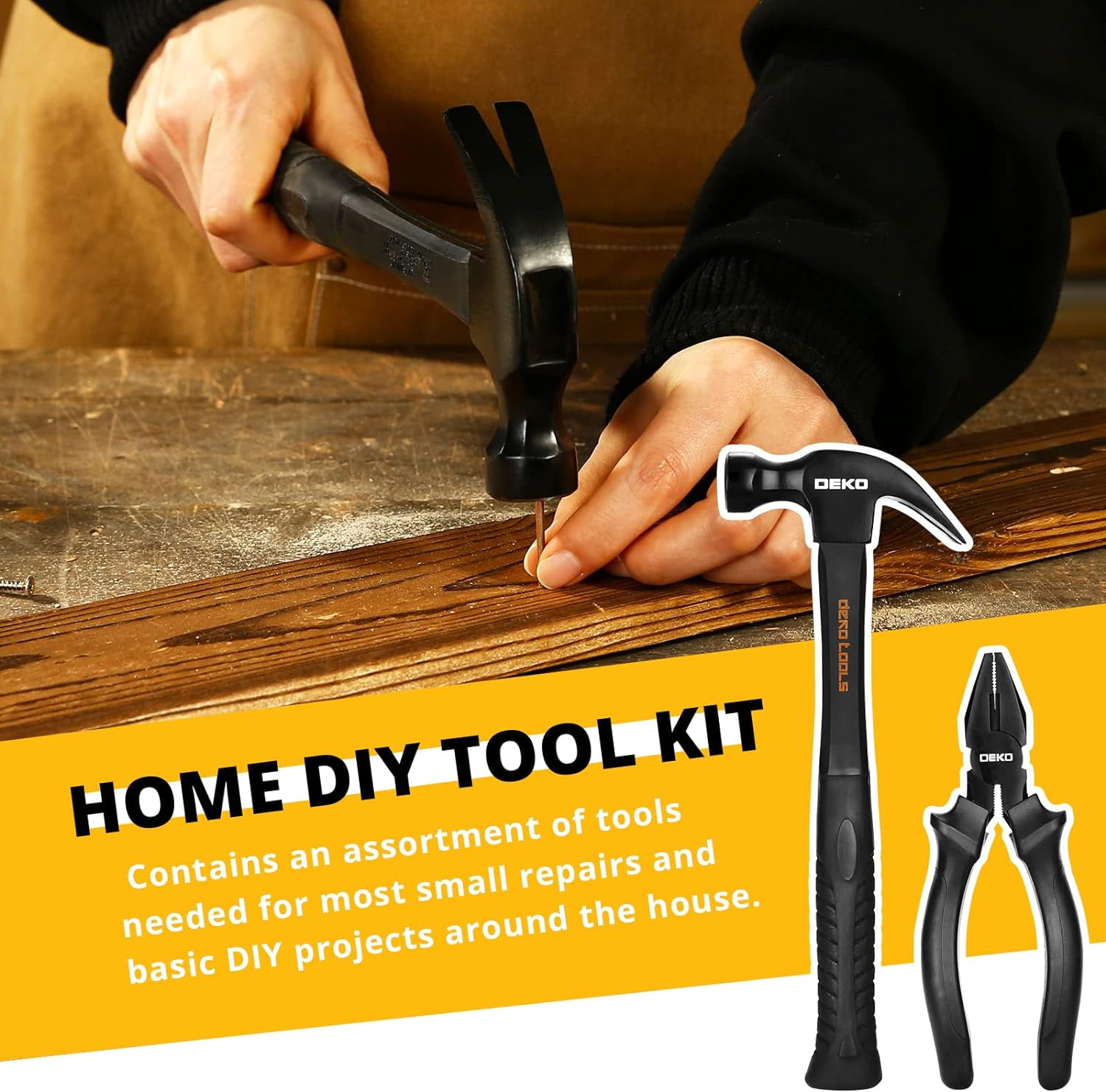 DEKO
 150 Piece Tool Set, General Household Hand Tool Kit, Home Repair Tool Kit with Plastic Toolbox Storage Case for DIY Project, Home Maintenance