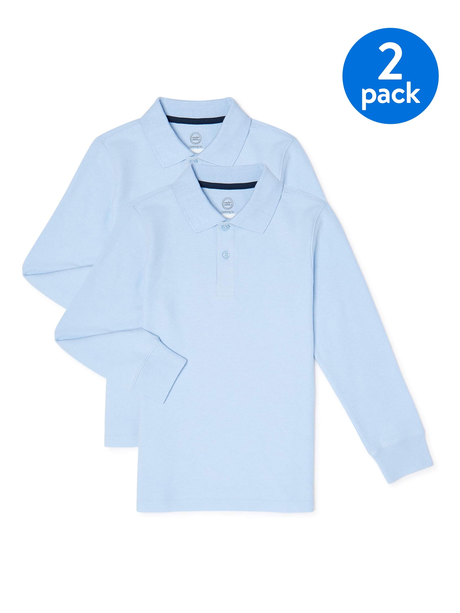 Classroom School Uniforms Boys Big Youth Unisex Long Sleeve Interlock Polo sos Light Blue M 