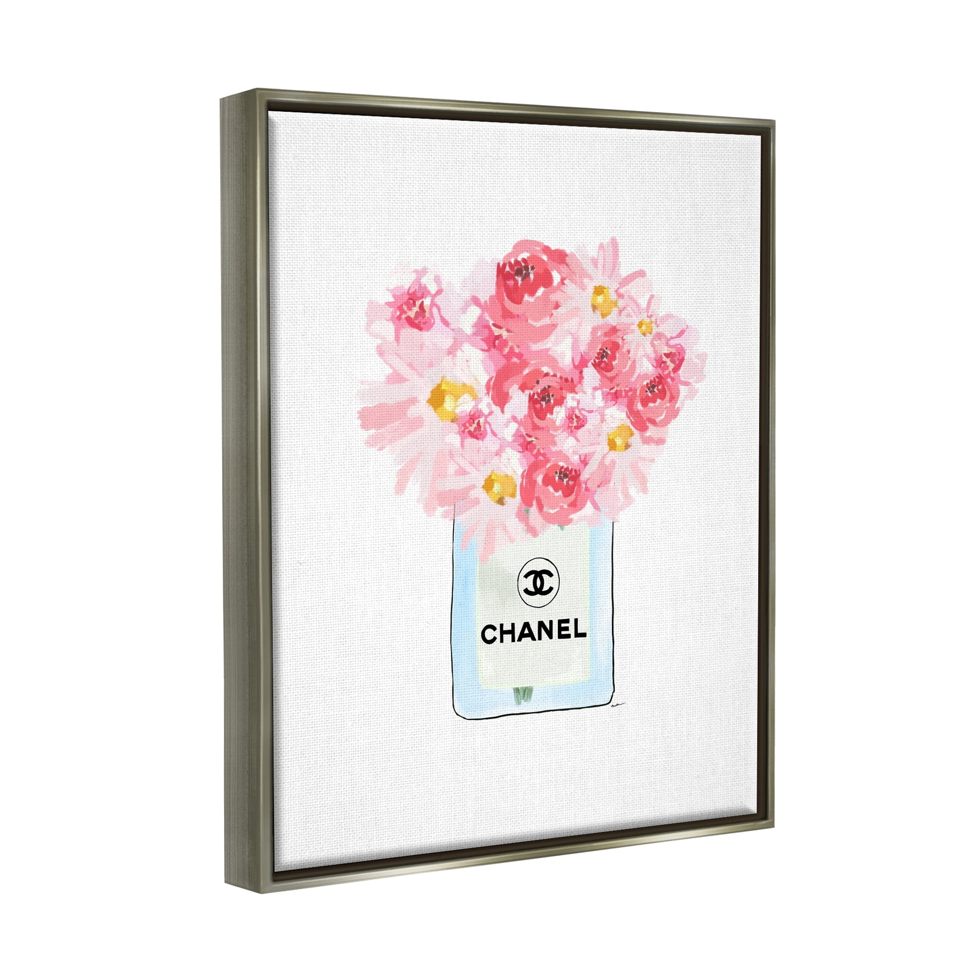 Stupell Industries Mixed Pink Flower Bouquet Luxury Fashion Motif Graphic Art Luster Gray Floating Framed Canvas Print Wall Art, Design by Amelia Noyes