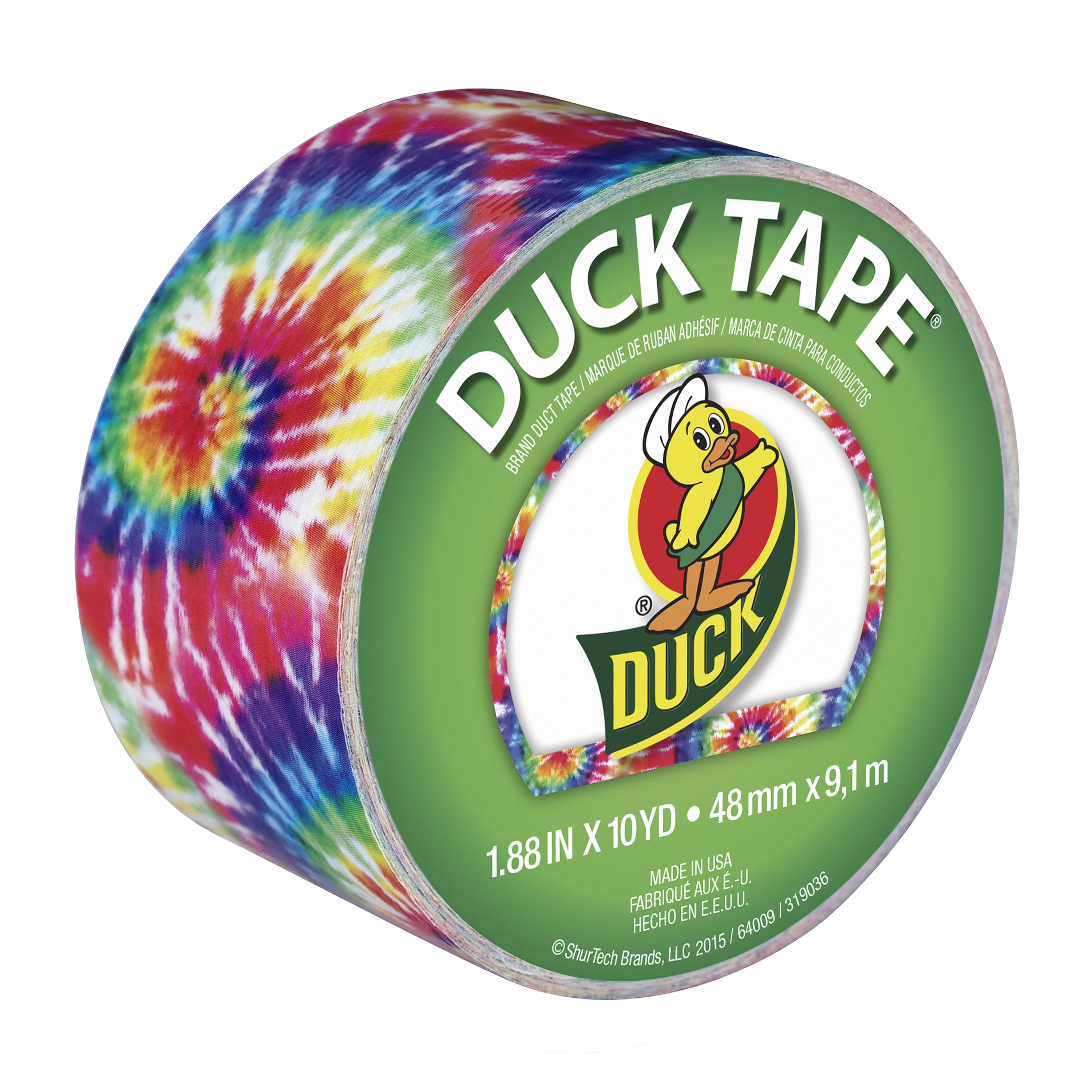 Single Roll Love Tie Dye Duck Brand 283268 Printed Duct Tape 1.88 Inches x 10 Yards 