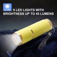 thumbnail image 6 of Yucurem 9LED Mini Flashlight Camping Light Waterproof Aluminum Alloy Torches Portable Lighting Tools (Yellow), 6 of 10