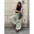 thumbnail image 4 of Women'S Casual Cotton Baggy Pants with Elastic Waist Relax Fit Lantern Trouser Green S, 4 of 10