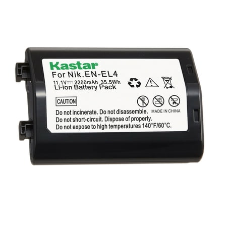 Kastar 1-Pack EN-EL4a Battery 11.1V 3200mAh Replacement for Nikon EN-EL4 EN-EL4a EN-EL4e Battery MH-21 MH-22 Charger Nikon Camera D2 Nikon Camera D2H Nikon Camera D2Hs Nikon Camera D2X