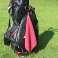 thumbnail image 4 of Microfiber Golf Towel (16" X 16") with Carabiner Clip, Waffle Pattern Golf Towel Hook and Loop Fastener - The Convenient Golf Cleaning Towel Red, 4 of 11