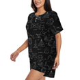 thumbnail image 3 of Womens Pajama Sets With Pocket, equation Math Print black Lounge Sets Short Sleeve Sleepwear PJ Sets for Women, 3 of 6