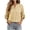 Yellow, variant on Women's Striped Button Down Shirts 3/4 Length Sleeve Tops V Neck Casual Comfy Work Shirt with Pocket (XL, Yellow)