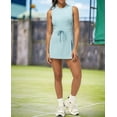 thumbnail image 3 of Ipladies Womens Tennis Dress with Built in Shorts Workout Athletic Rompers Open Back Skort Dress Ice Blue XL, 3 of 5