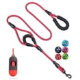 thumbnail image 1 of JSXD 5 FT Heavy Duty Double Handle Dog Leash with Comfortable Padded and Reflective Rope, for Small to Large Dogs (Rope-Red), 1 of 4