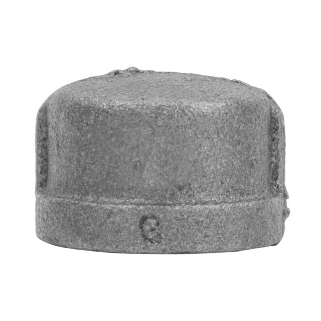 Tapa de tubo BK Products, hierro maleable negro, 1/4 pulgadas FPT