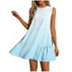 thumbnail image 1 of Vestido Corto para Mujeres Verano Moda Casual Impreso Lado Plisado Cuello Redondo sin Mangas, 1 of 7