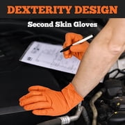 TitanFlex Heavy Duty Orange Nitrile Gloves, 6 Mil, Large, Industrial Raised Diamond Texture, Work Gloves Disposable Latex Free, Powder Free, Chemical Resistant, Mechanic Gloves(Box of 100)