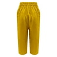 thumbnail image 5 of Yellow Womens Pants Women's Pocket Cotton Linen Fashion Solid Color Pants Slim Casual Long Pants Casual Pants Women, 5 of 5