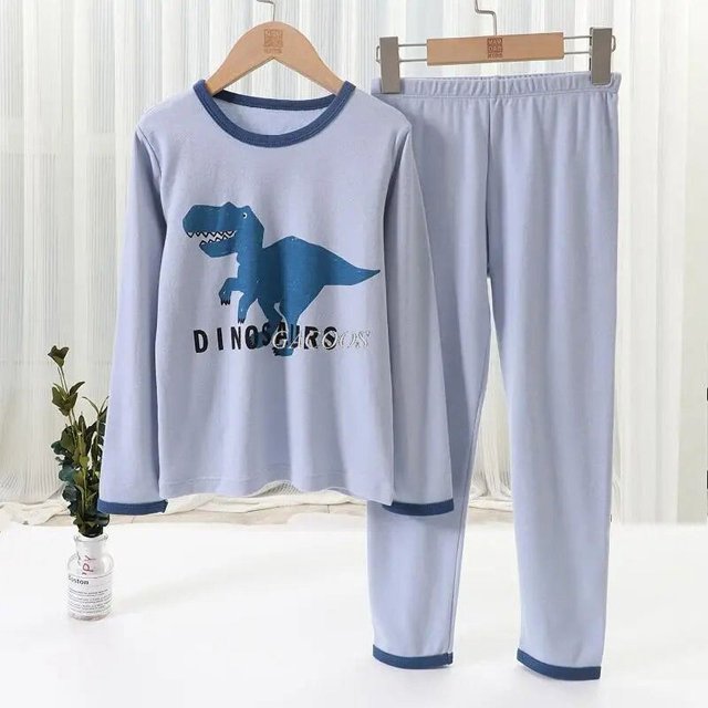 Pijamas de Navidad para niños, ropa interior de algodón cálido, conjuntos de pijamas de dibujos animados para niños y niñas, Invierno
