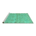 thumbnail image 2 of Ahgly Company Machine Washable Indoor Rectangle Oriental Turquoise Blue Traditional Area Rugs, 2' x 5', 2 of 4