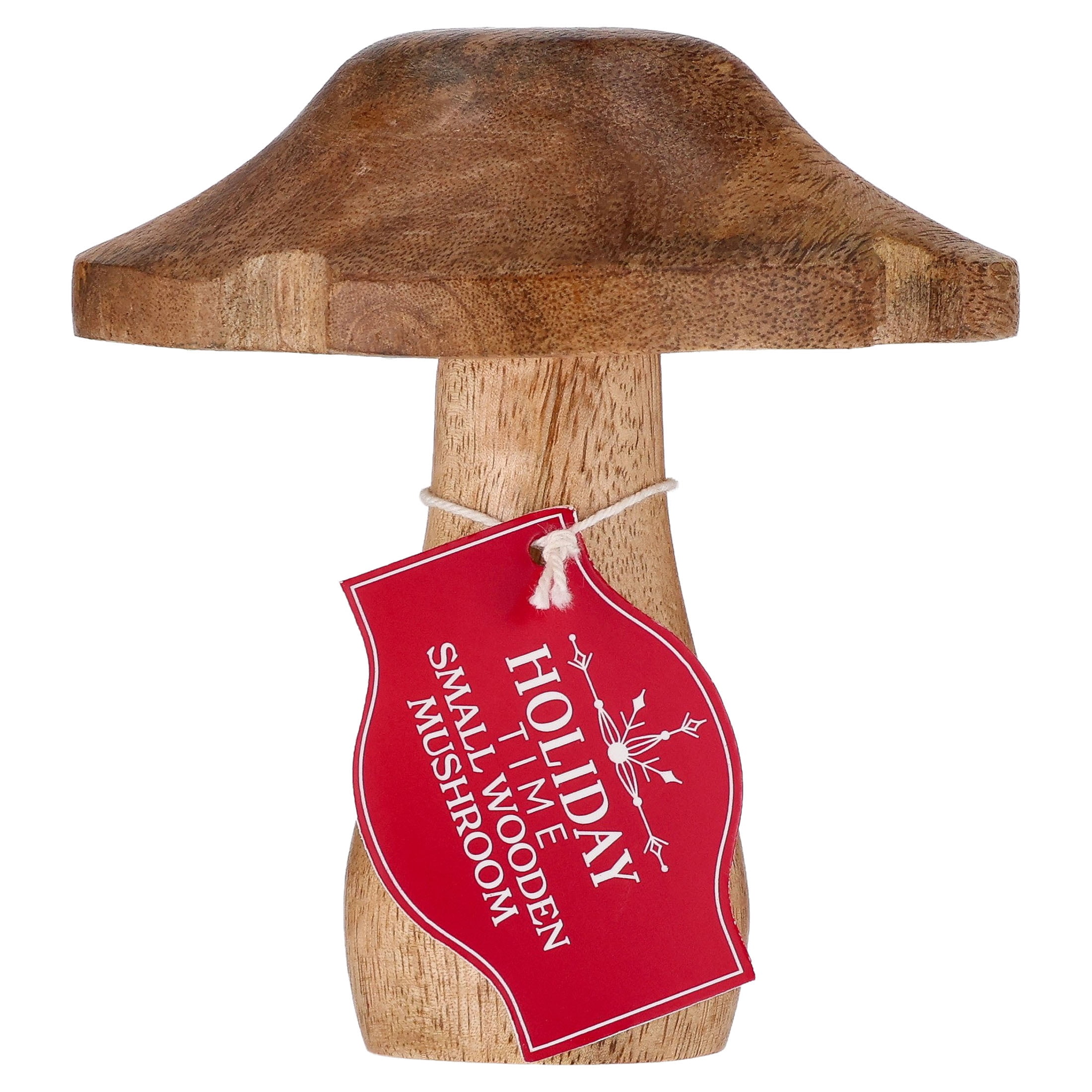 Small Wood Mushroom Christmas Decoration, Brown, 4.5", by Holiday Time