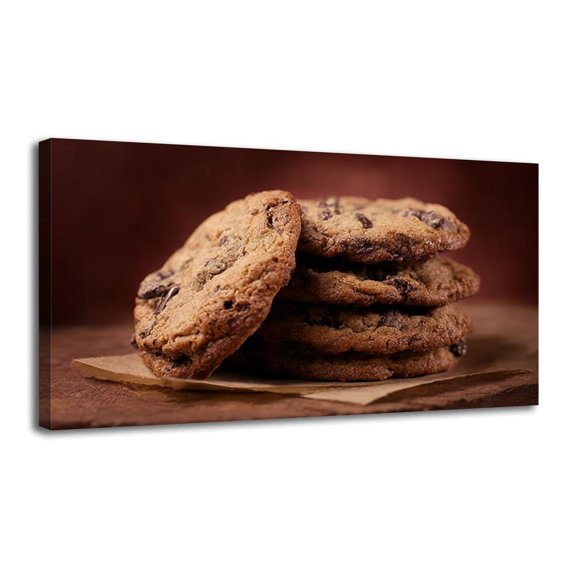 Canvas Wall Art Chunky Chocolate Cookie Wall Decor for Living Room Bathroom Bedroom Office 30" x 60" Art Paintings, Ready to Hang