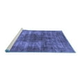 thumbnail image 2 of Ahgly Company Machine Washable Indoor Square Oriental Blue Industrial Area Rugs, 8' Square, 2 of 4