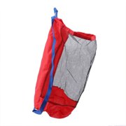 Foldable Mesh Drawstring Bag For Children Beach Toy Basket Outdoor Storage Bag red 24*47cm