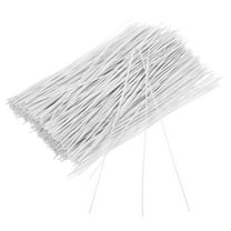 Topbathy 500Pcs Flexible White Cable Wrap Ties Plastic Coated Iron Wire for Label and Bag Closure