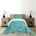 thumbnail image 4 of Ambesonne Plane Quilted Bedspread Set 2 Pcs, Cartoon Style, Twin Size, Multicolor, 4 of 5