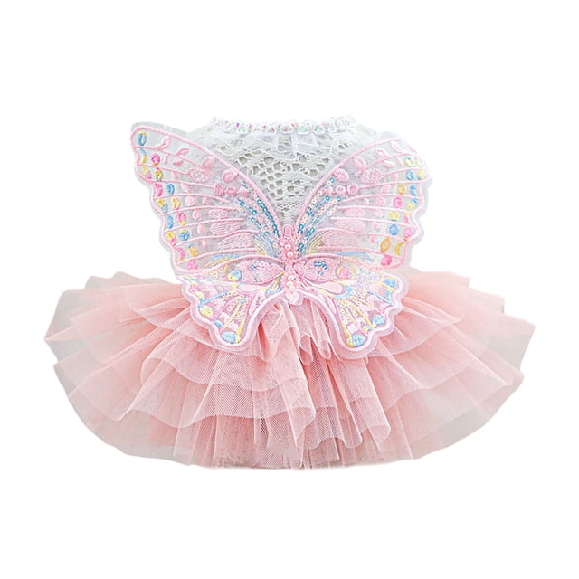 Sparkling Pet Tutu Dress with Delicate Lace Trim for Small Dogs Ideal Party Celebration Attire