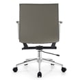 thumbnail image 6 of 2xhome Modern Office Desk Chair | PU Leather Ribbed Back | Adjustable Height, Tilt Lock, Gray, Set of 1, 1 piece, 6 of 14
