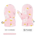 thumbnail image 2 of Toddler Gloves Waterproof Winter Infant Snow Mittens Lined Fleece Child Ski Gloves for Boys Girls Pink Swan 2-3 years, 2 of 6