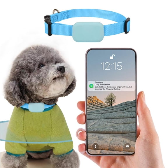 Gps Dog Tracker, Nylon Dog Collar, Global Remote Positioning, Pet Dog Supplies, Light Blue, Adjustable 16 In, 1 Pc