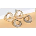 thumbnail image 3 of Cute Yellow Gold Plated Cubic Zircon CZ Symmetrical Stud Earrings Women Jewelry, 3 of 9