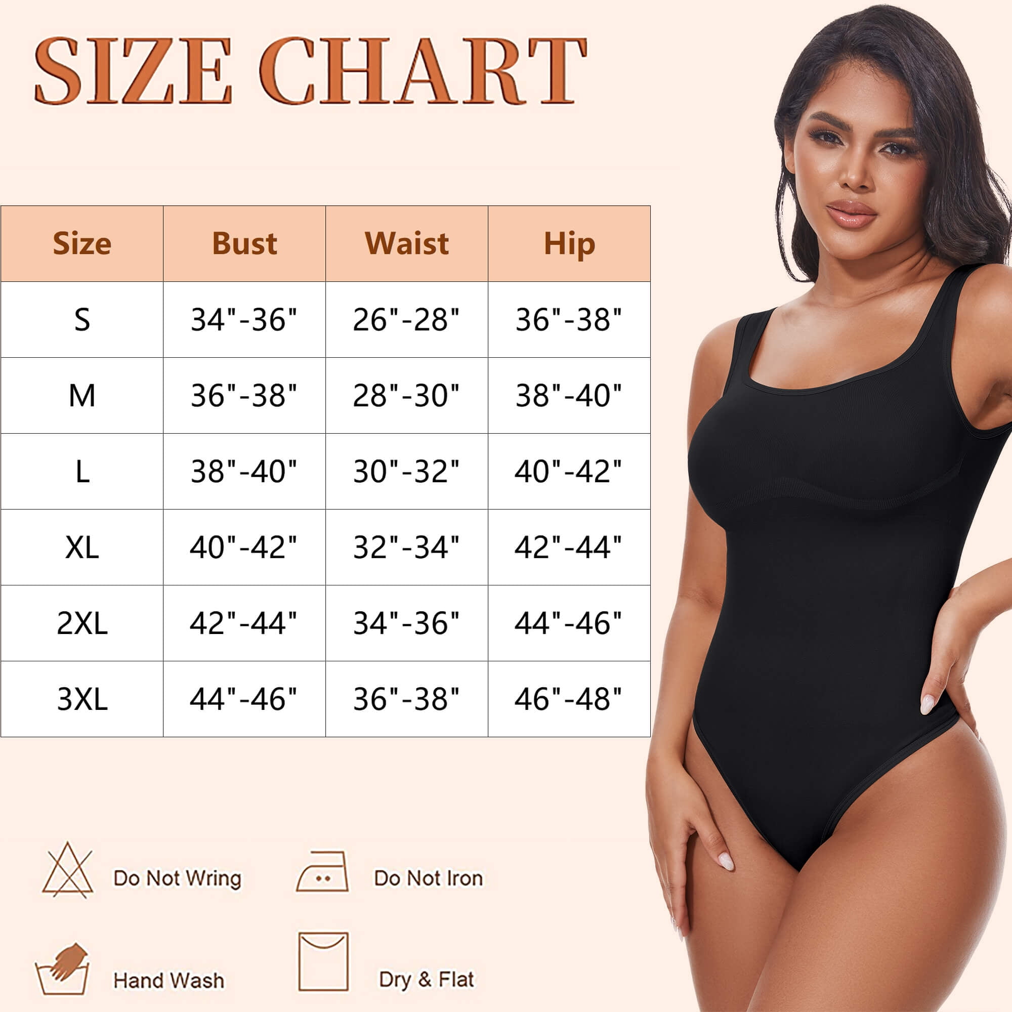 ANYFIT WEAR Backless Square Neck Bodysuit Shapewear for Women Full Body Shaper Tummy Control Butt Lifting Seamless Slimming Tank Top