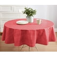 thumbnail image 2 of Red Moire Wavy Solid 70 inch Round Vinyl Dining Tablecloth with Flannel Backing, 2 of 6