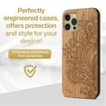 thumbnail image 2 of Case Yard Wooden Case Outside Soft TPU Silicone, Slim Fit Shockproof Wood Protective Phone Cover for Girls Boys Men and Women, Supports Wireless Charging Flower Paisley Design case for iPhone-11-Pro, 2 of 7