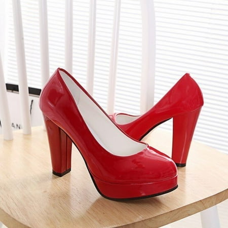 

2021Work Shoes Women Black Pumps Spring Casual Shoes Female High Heels White/red Weding Shoes 34 40 Plus Size Pumps