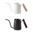 thumbnail image 1 of Hervidor de café de acero Inoxidable Sunnimix 2 Piezas Con Mango de madera 600ml 27 x 12,5 cm, 1 of 8