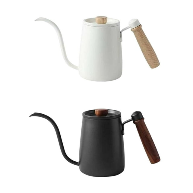 Hervidor de café de acero Inoxidable Sunnimix 2 Piezas Con Mango de madera 600ml 27 x 12,5 cm