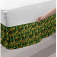 thumbnail image 2 of Tropic Bed Skirt, Safari Jungle Wild JaguarsWalking in Rainforest Plants Monstera Exotic, Elastic Bedskirt Dust Ruffle Wrap Around for Bedding Decor, 4 Sizes, Pale Earth Yellow Green, by Ambesonne, 2 of 2