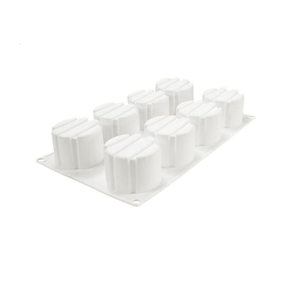 Tizuqe 8 Holes Silicone Mousse Molds Cylinder Shape Baking Pan Baking Mould Non-stick BPA Free for Chocolate Fondant Mousse